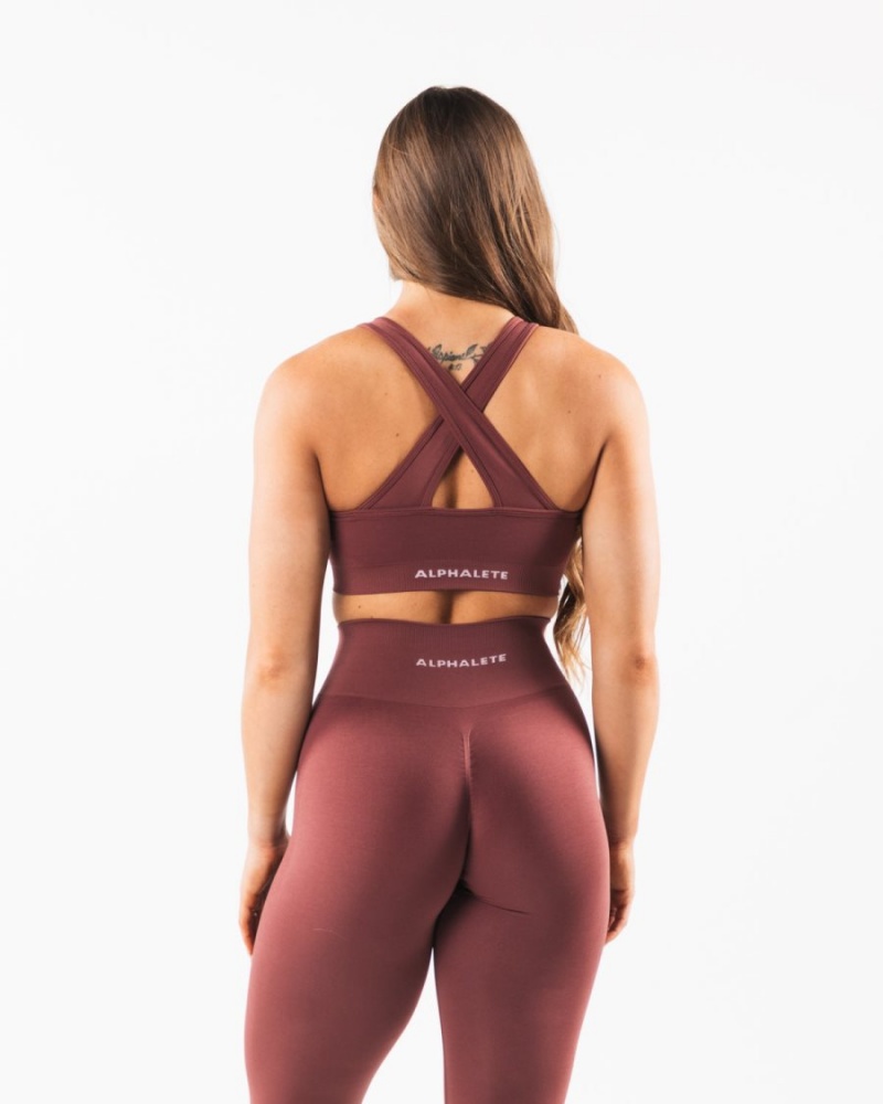 Women's Alphalete Amplify Bra Sports Bra Autumn | 3750-FCTSV