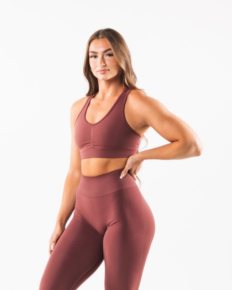 Women's Alphalete Amplify Bra Sports Bra Autumn | 3750-FCTSV