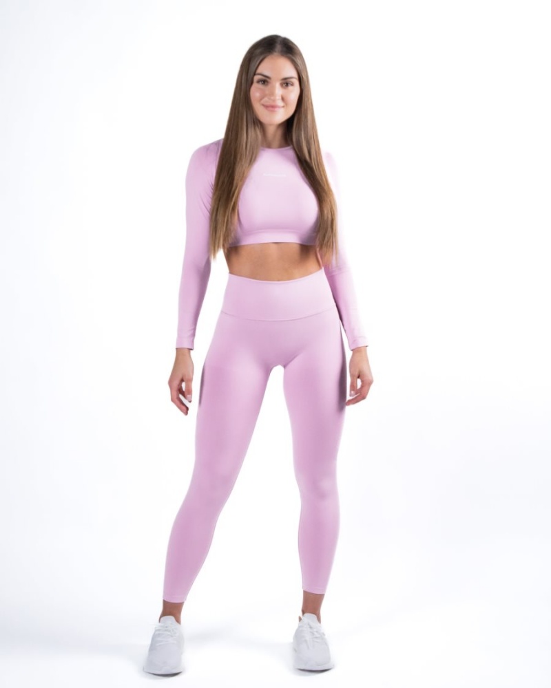 Women's Alphalete Amplify LS Crop Long Sleeve Bloom | 2435-MLASR