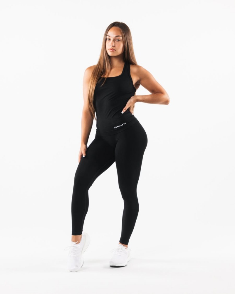 Women's Alphalete Amplify Legging Leggings Black | 9280-BPRSZ