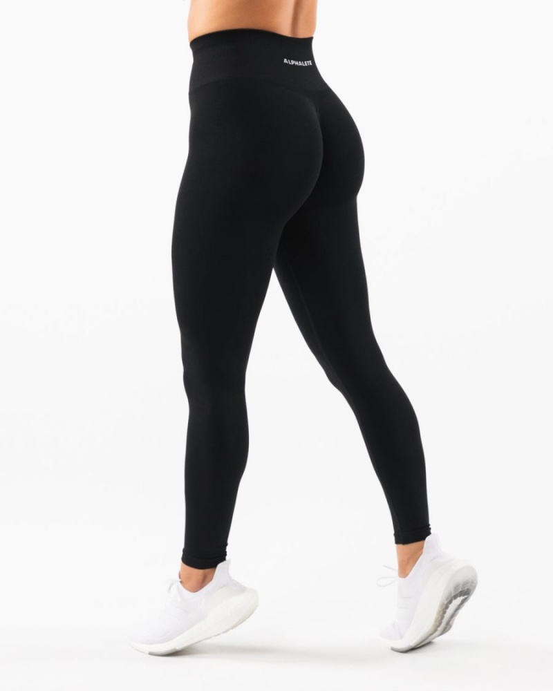 Women\'s Alphalete Amplify Legging Leggings Black | 9280-BPRSZ