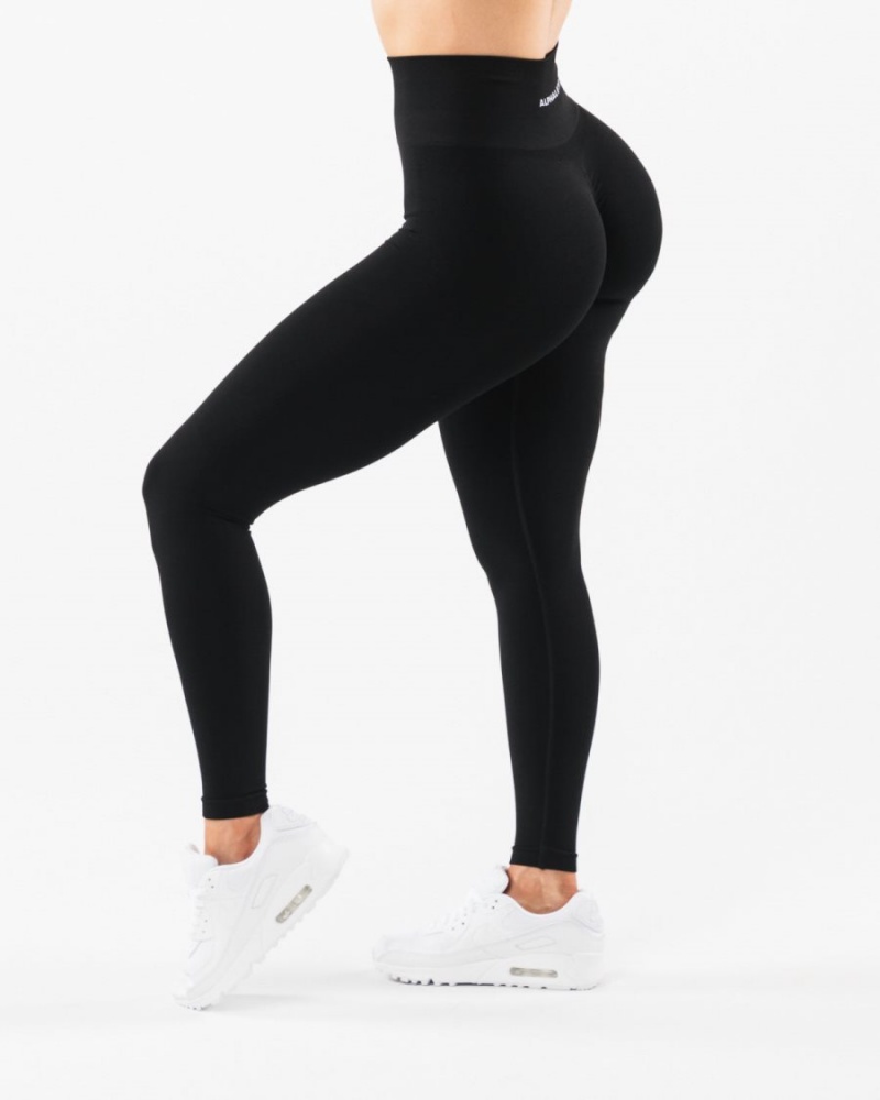 Women's Alphalete Amplify Legging Leggings Black | 4137-ZPRIO