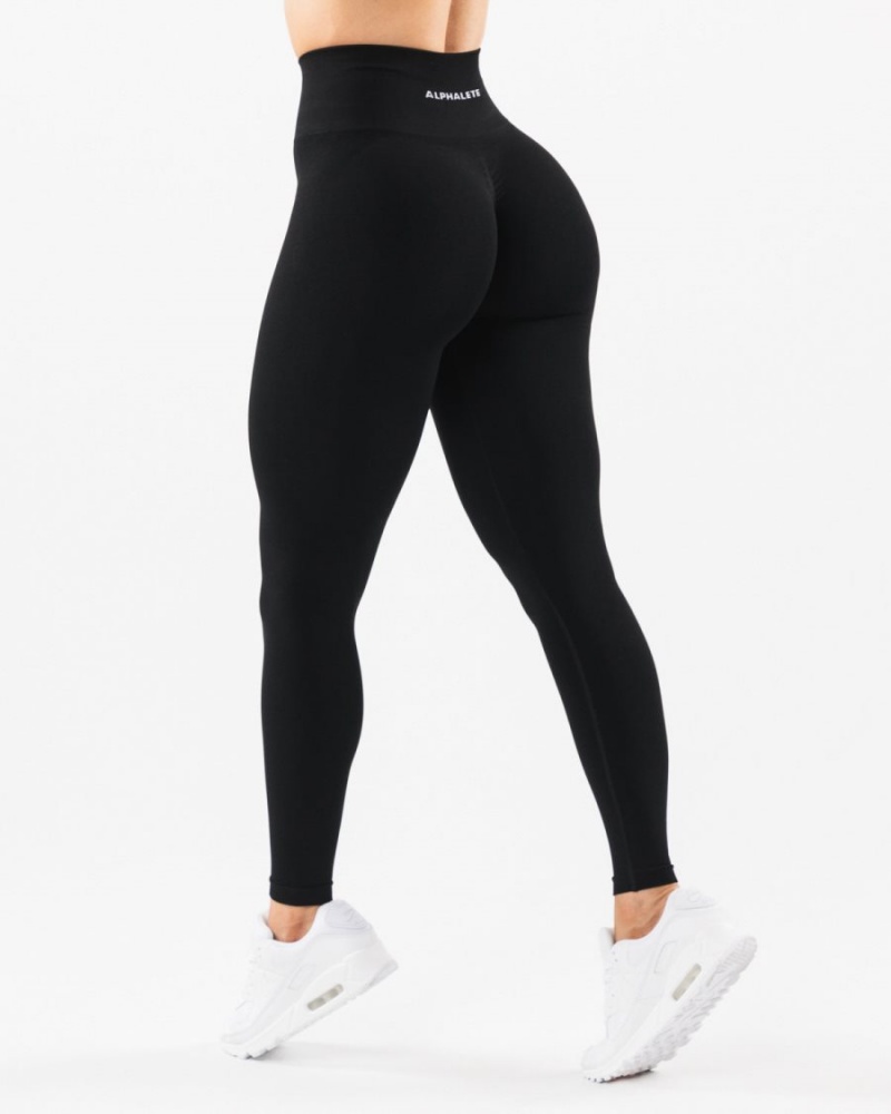 Women\'s Alphalete Amplify Legging Leggings Black | 4137-ZPRIO