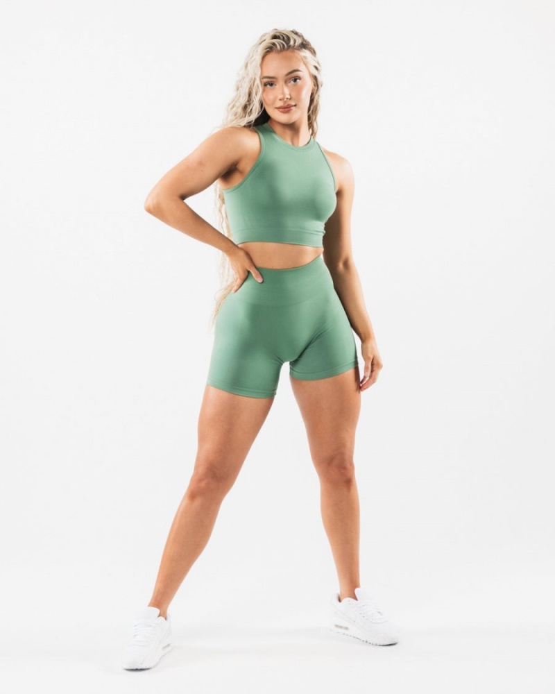 Women's Alphalete Amplify Short 4.5" Shorts Jade | 9287-YLKNR