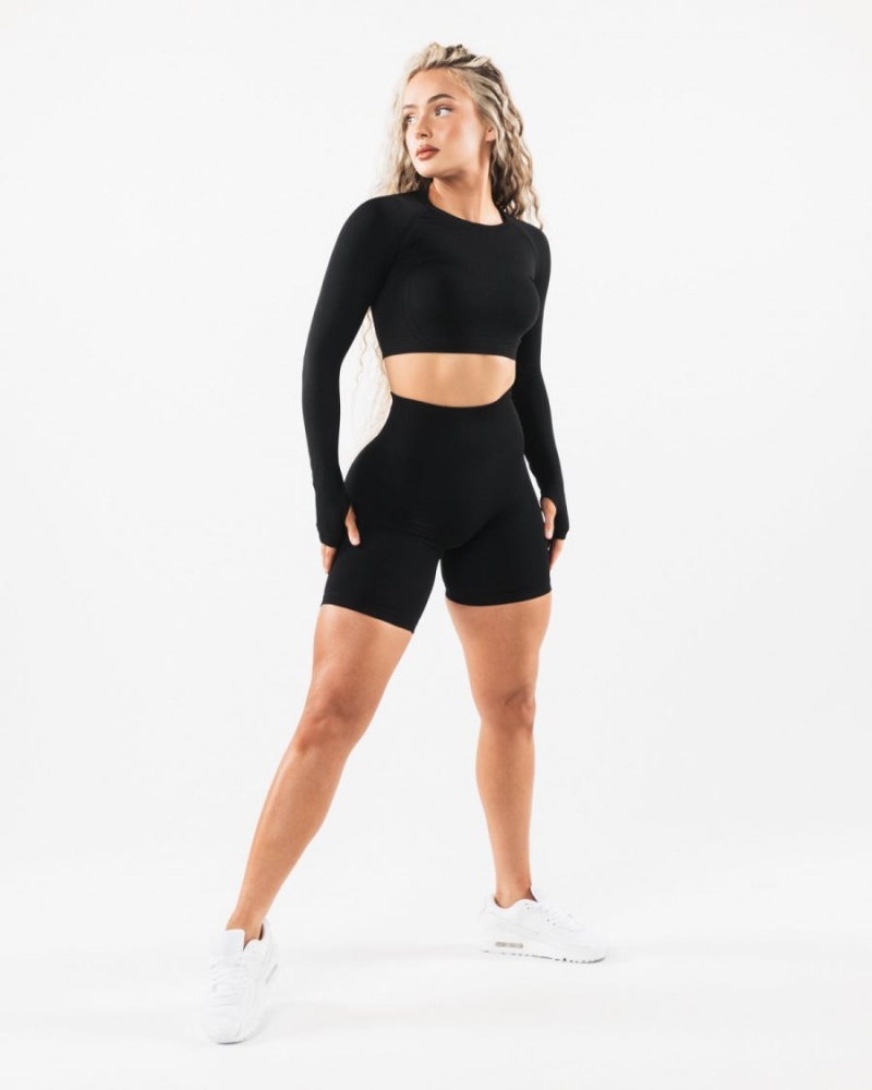 Women's Alphalete Amplify Short 6.5” Shorts Black | 7302-ARQDZ