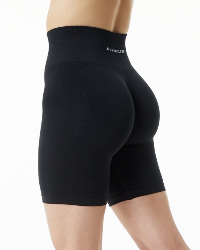 Women\'s Alphalete Amplify Short 7.5" Shorts Black | 0185-BHNDC