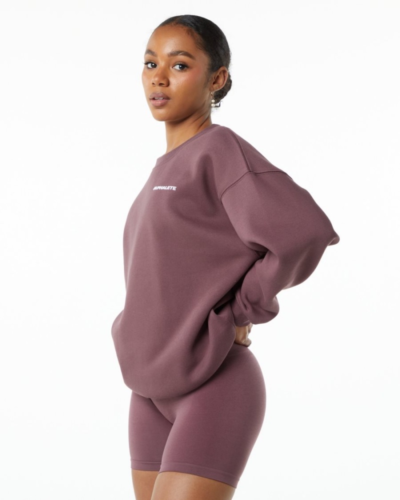 Women's Alphalete Classic Crew Jackets Autumn | 0195-FVMTO