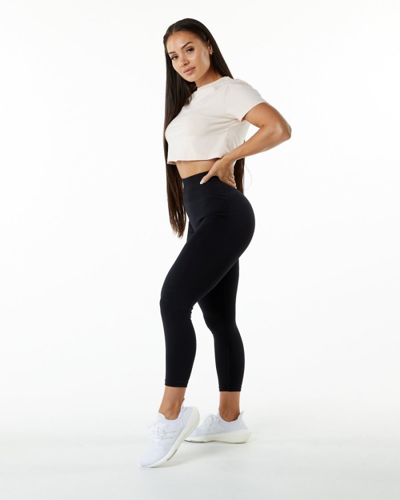 Women's Alphalete Dynasty Crop Shirts Blush | 2065-VYOAB