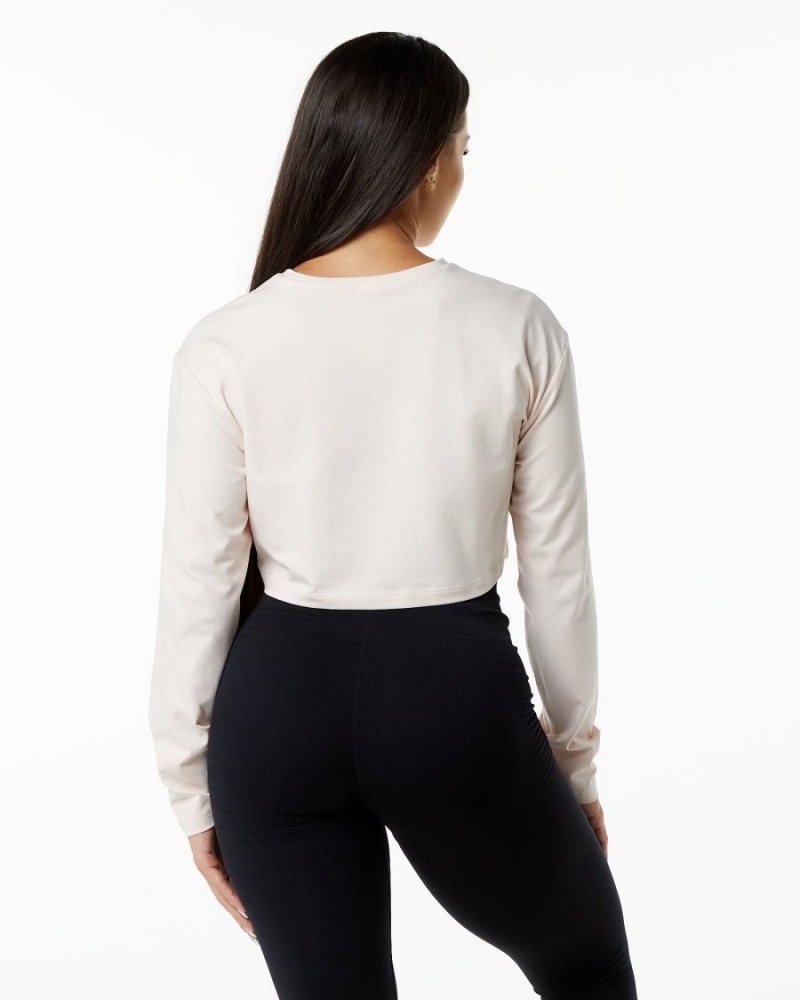 Women's Alphalete Dynasty LS Crop Long Sleeve Blush | 1726-YVTMW