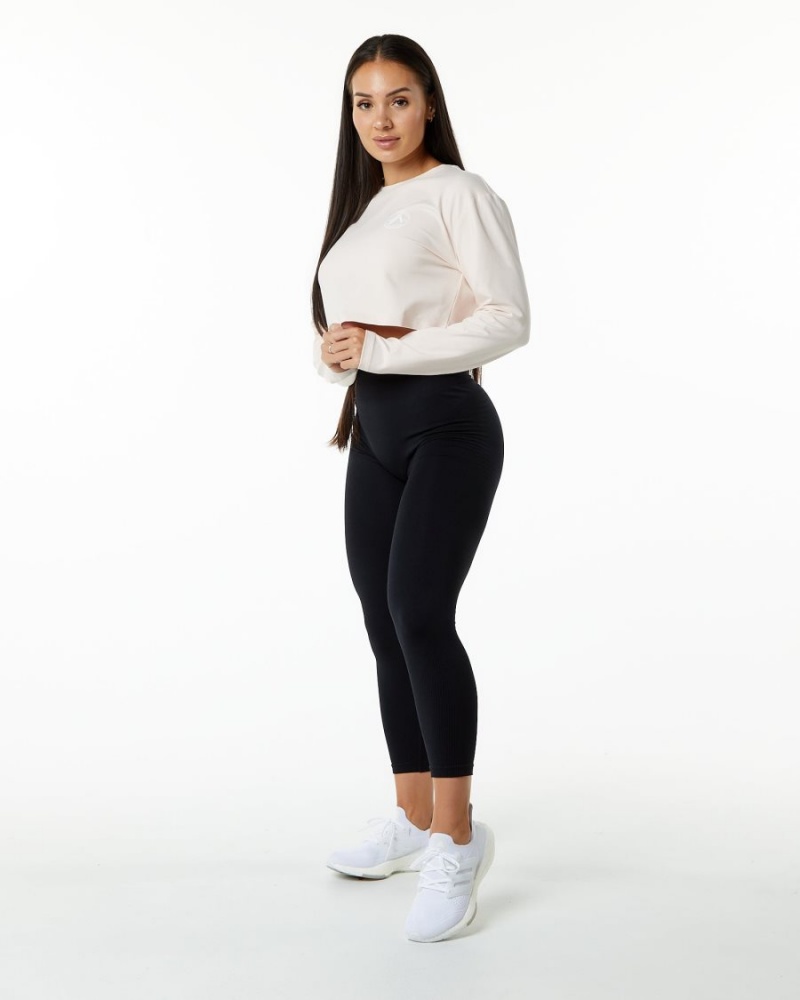 Women's Alphalete Dynasty LS Crop Long Sleeve Blush | 1726-YVTMW