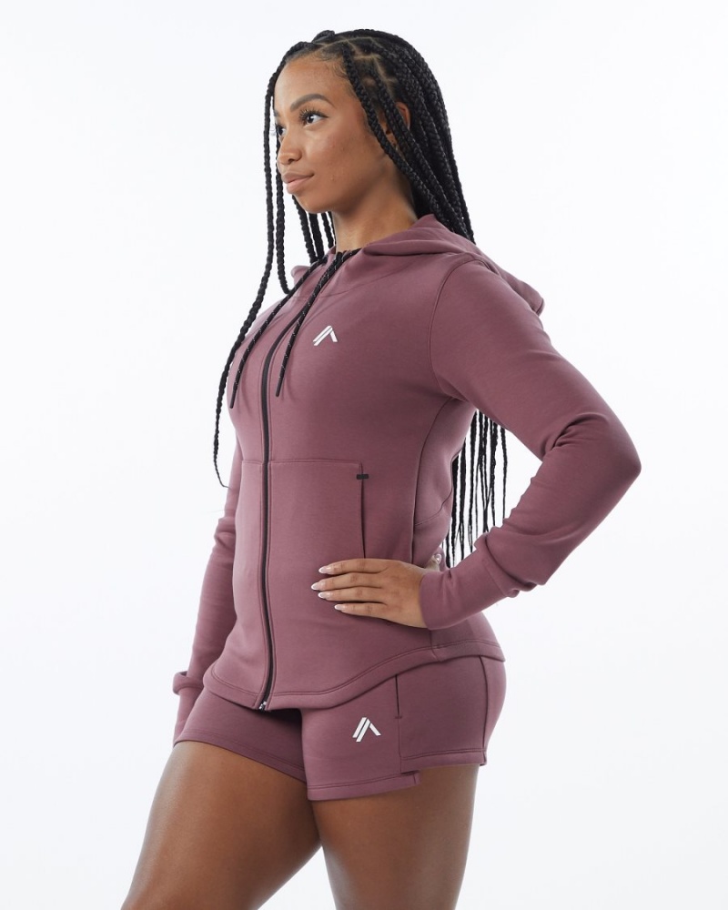 Women's Alphalete ELMTS Athletic Jacket Jackets Mauve | 2560-TYLSJ