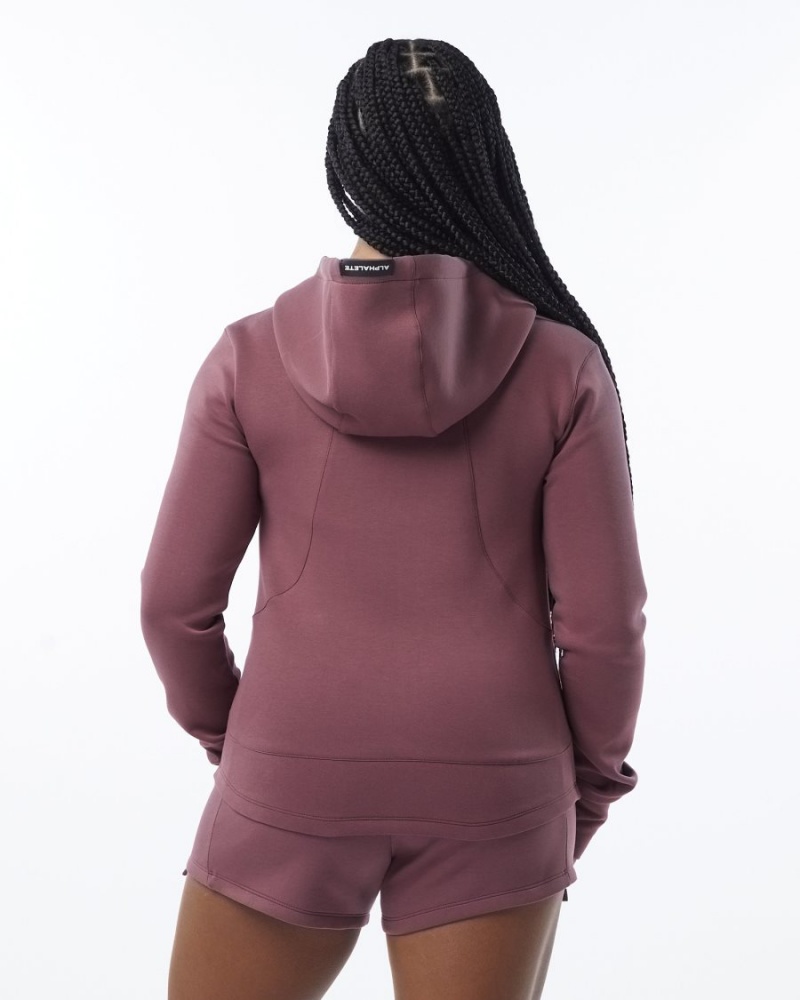 Women's Alphalete ELMTS Athletic Jacket Jackets Mauve | 2560-TYLSJ