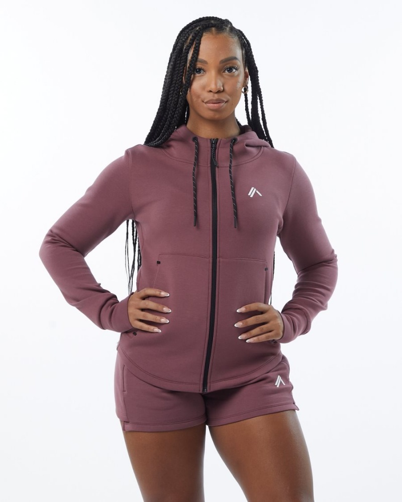 Women's Alphalete ELMTS Athletic Jacket Jackets Mauve | 2560-TYLSJ