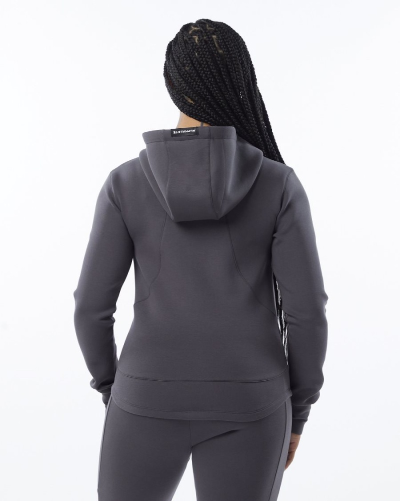 Women's Alphalete ELMTS Athletic Jacket Jackets Charcoal | 6897-XWSRC