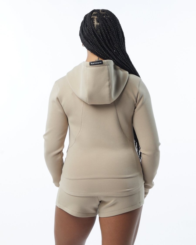 Women's Alphalete ELMTS Athletic Jacket Jackets Tan | 4731-ZHFRC