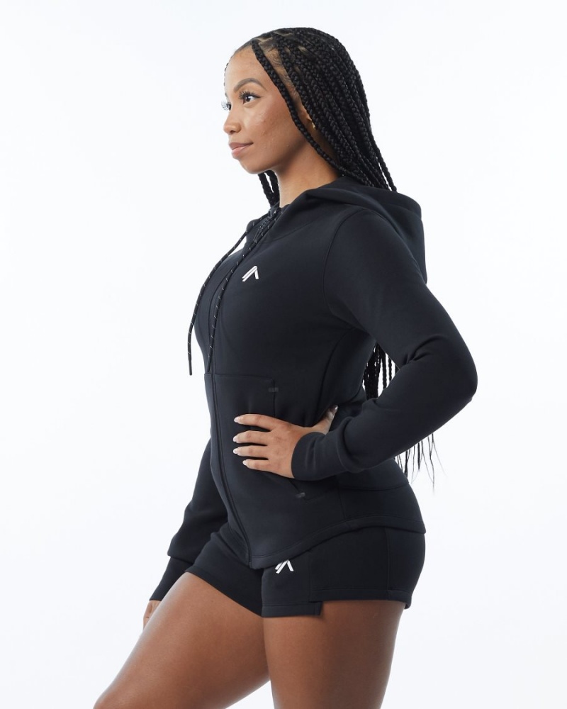 Women's Alphalete ELMTS Athletic Jacket Jackets Black | 5493-ZYHOX