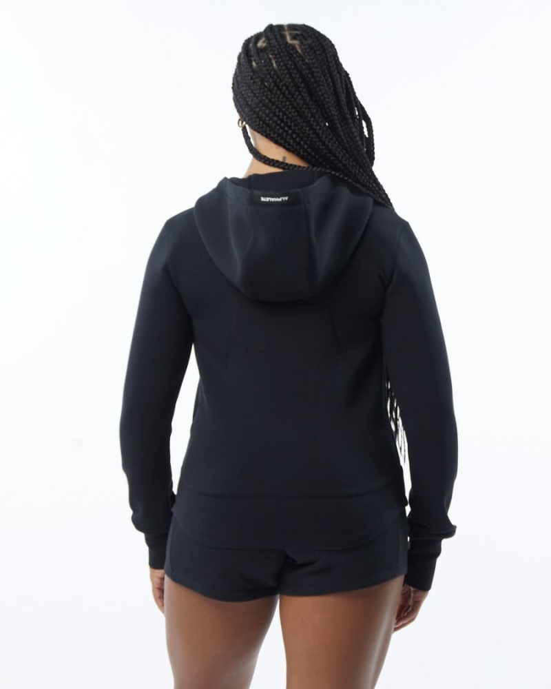 Women's Alphalete ELMTS Athletic Jacket Jackets Black | 5493-ZYHOX