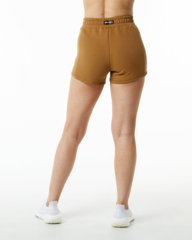 Women's Alphalete ELMTS Athletic Short 3.5" Shorts Almond | 3564-PUZLW