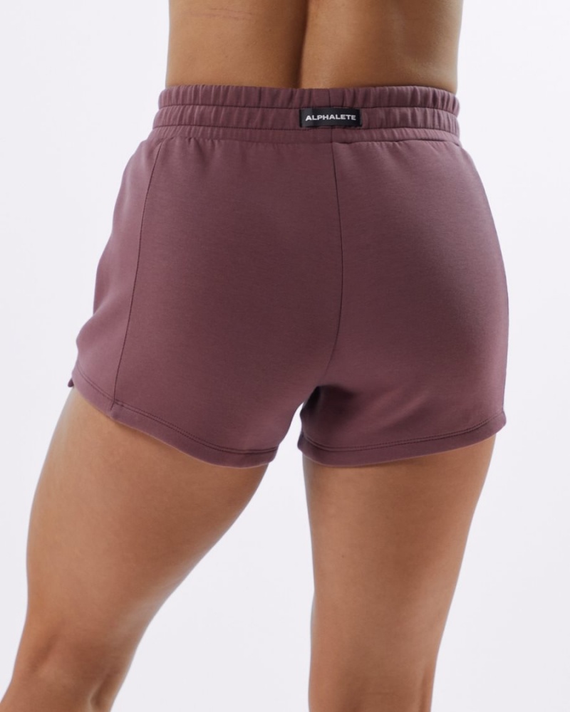 Women's Alphalete ELMTS Athletic Short 3.5" Shorts Mauve | 9876-YZIDW