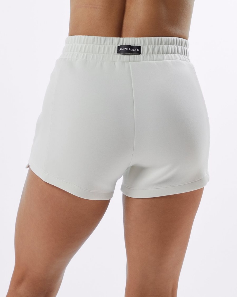 Women's Alphalete ELMTS Athletic Short 3.5" Shorts Cream | 2145-FPAOU