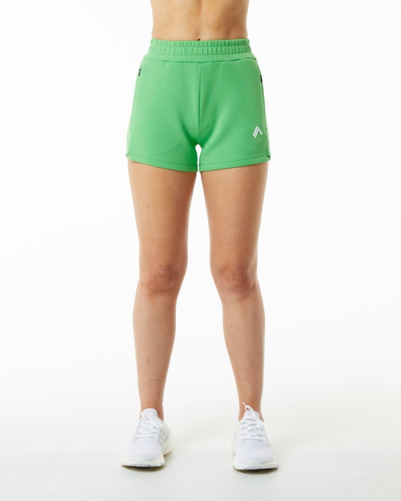 Women's Alphalete ELMTS Athletic Short 3.5" Shorts Irish Green | 0387-KVDPS