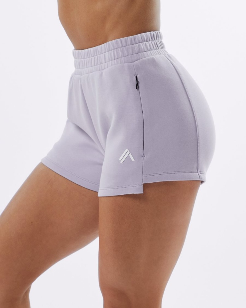 Women's Alphalete ELMTS Athletic Short 3.5" Shorts Lilac | 5276-ADUJN