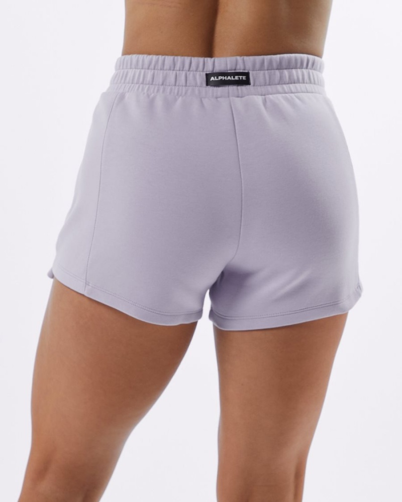 Women's Alphalete ELMTS Athletic Short 3.5" Shorts Lilac | 5276-ADUJN