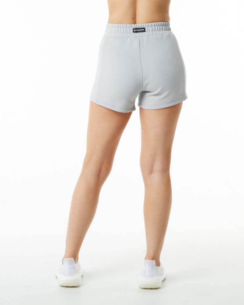 Women's Alphalete ELMTS Athletic Short 3.5" Shorts Oyster Grey | 9302-SWLHO