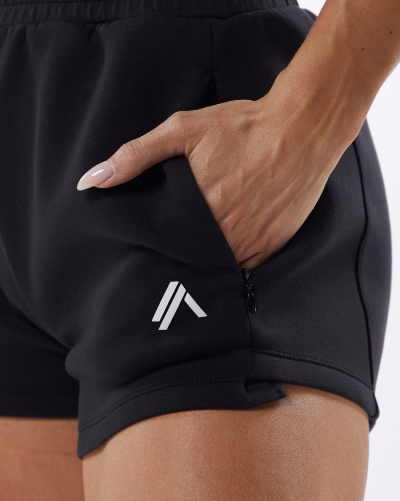 Women's Alphalete ELMTS Athletic Short 3.5" Shorts Black | 5429-OIHRM