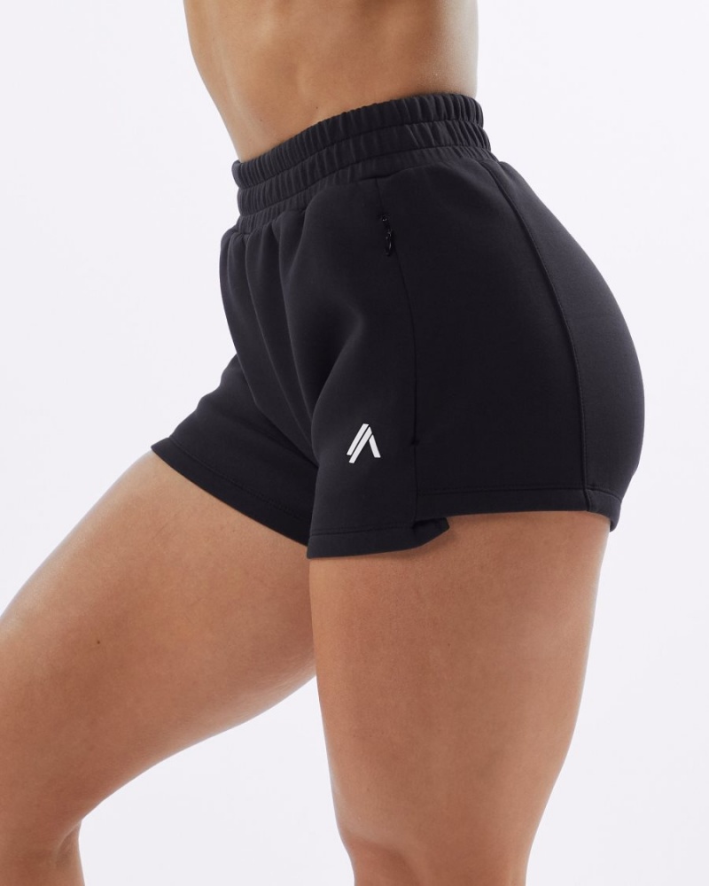 Women's Alphalete ELMTS Athletic Short 3.5" Shorts Black | 5429-OIHRM