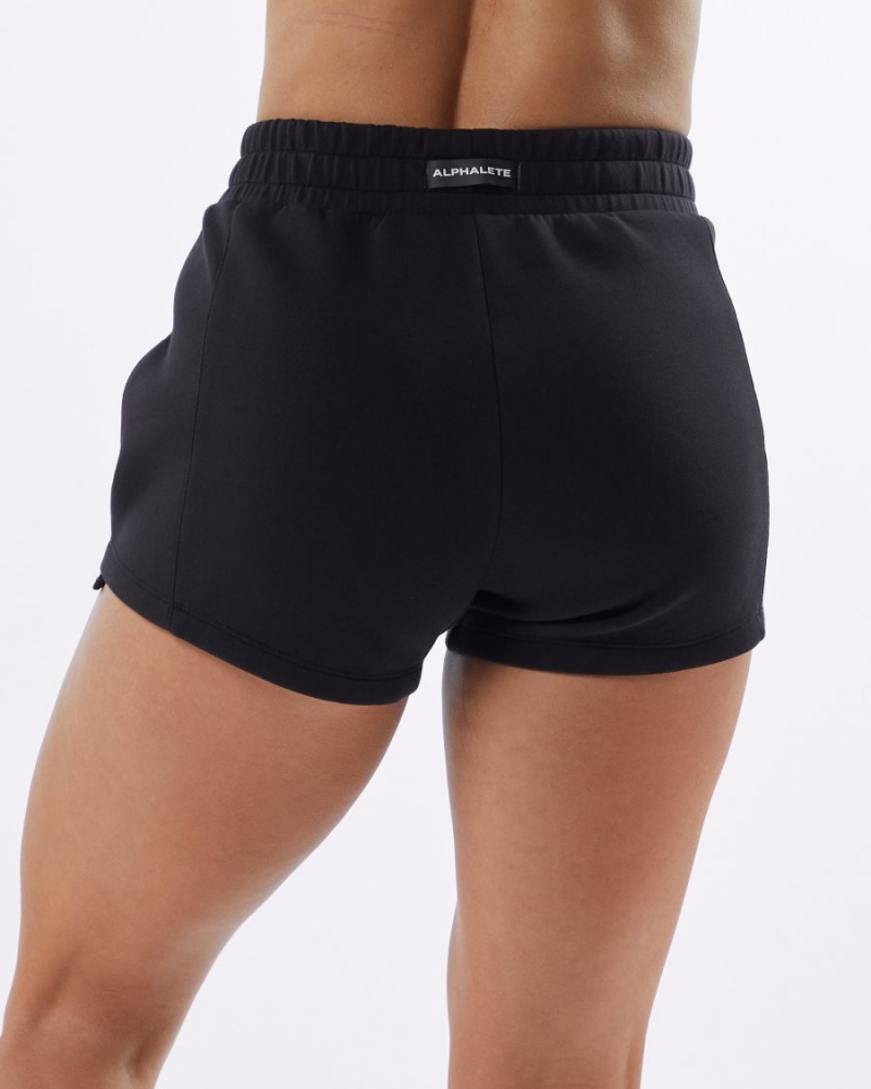 Women's Alphalete ELMTS Athletic Short 3.5" Shorts Black | 5429-OIHRM