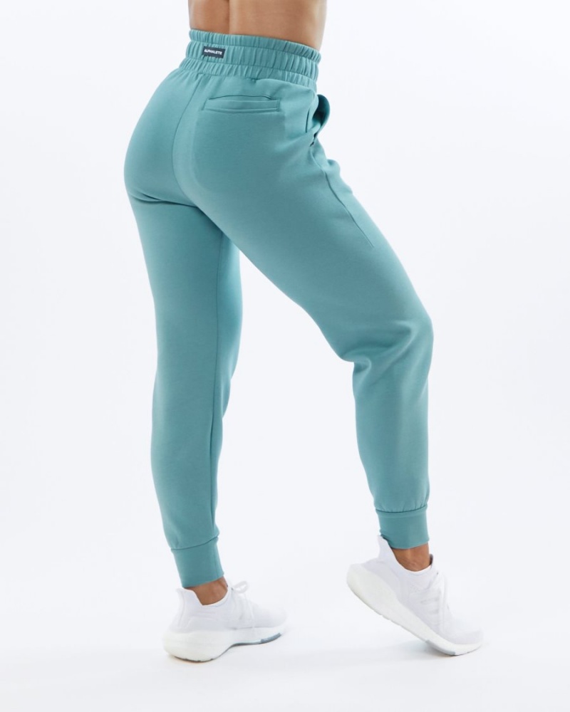 Women's Alphalete ELMTS Cuffed Jogger Jogger Teal | 5127-YPZUN