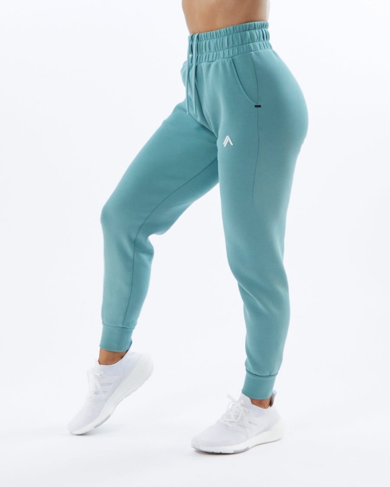 Women\'s Alphalete ELMTS Cuffed Jogger Jogger Teal | 5127-YPZUN