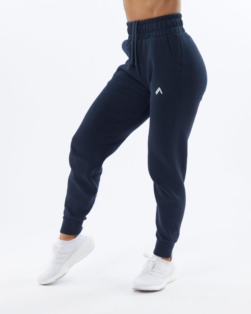 Women\'s Alphalete ELMTS Cuffed Jogger Jogger Navy | 2609-OVTBR