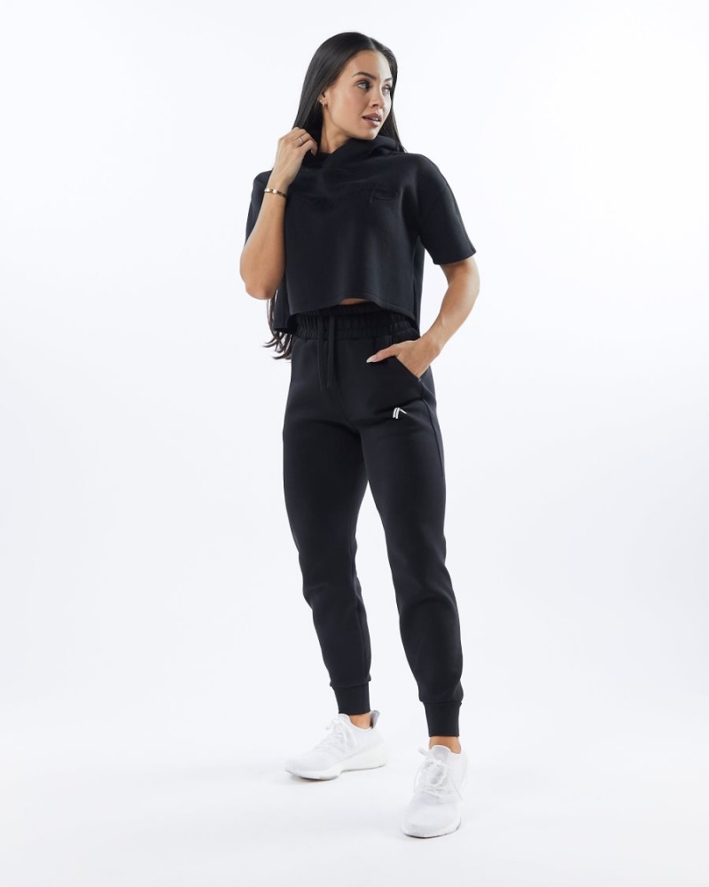 Women's Alphalete ELMTS Cuffed Jogger Jogger Black | 1593-ESNTZ