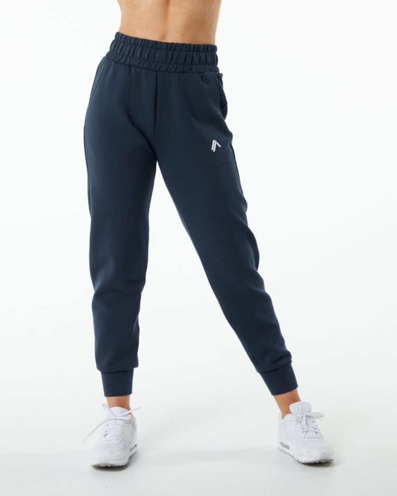 Women's Alphalete ELMTS Cuffed Jogger Jogger Harbor Navy | 1740-XOVSE