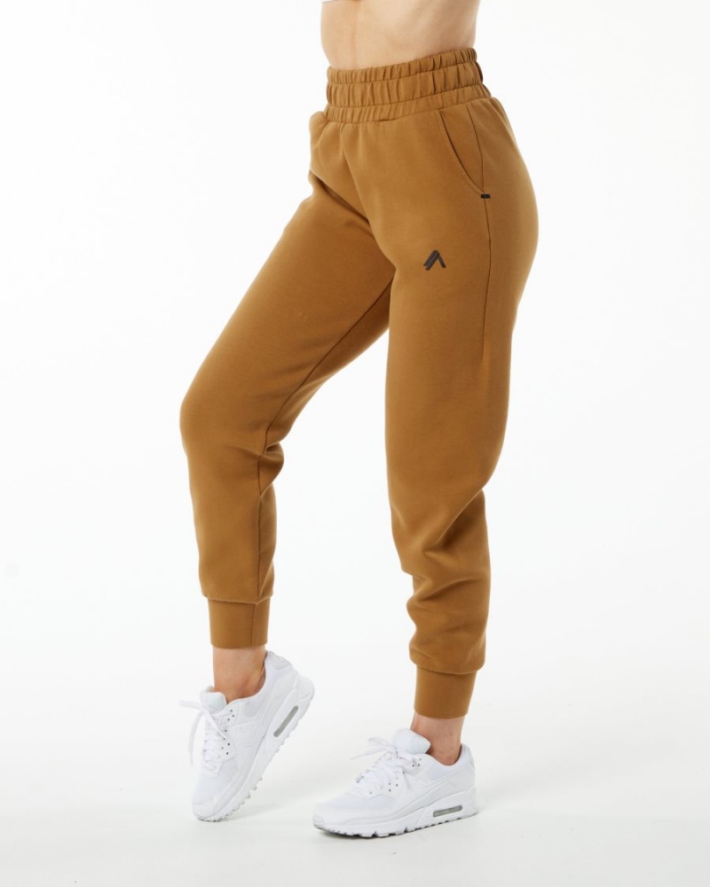 Women\'s Alphalete ELMTS Cuffed Jogger Jogger Almond | 2317-WPHIS