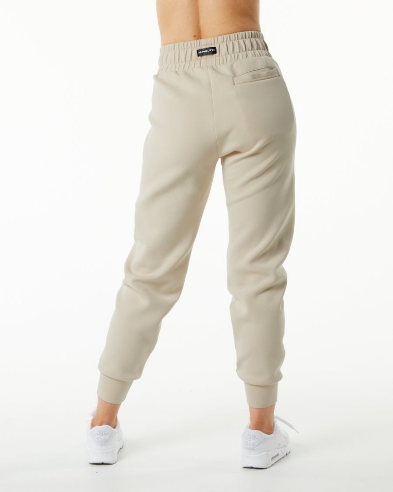 Women's Alphalete ELMTS Cuffed Jogger Jogger Vanilla | 3289-GLQNM