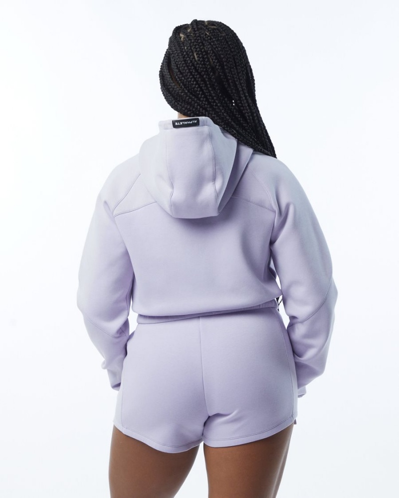 Women's Alphalete ELMTS Full-Zip Crop Jacket Jackets Lilac | 7839-CYQPK