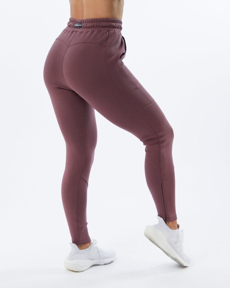 Women's Alphalete ELMTS Zip Jogger Jogger Mauve | 1409-KYFZN