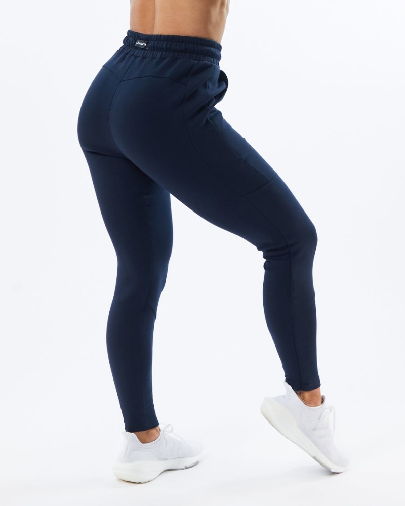 Women's Alphalete ELMTS Zip Jogger Jogger Navy | 0591-RAEYT