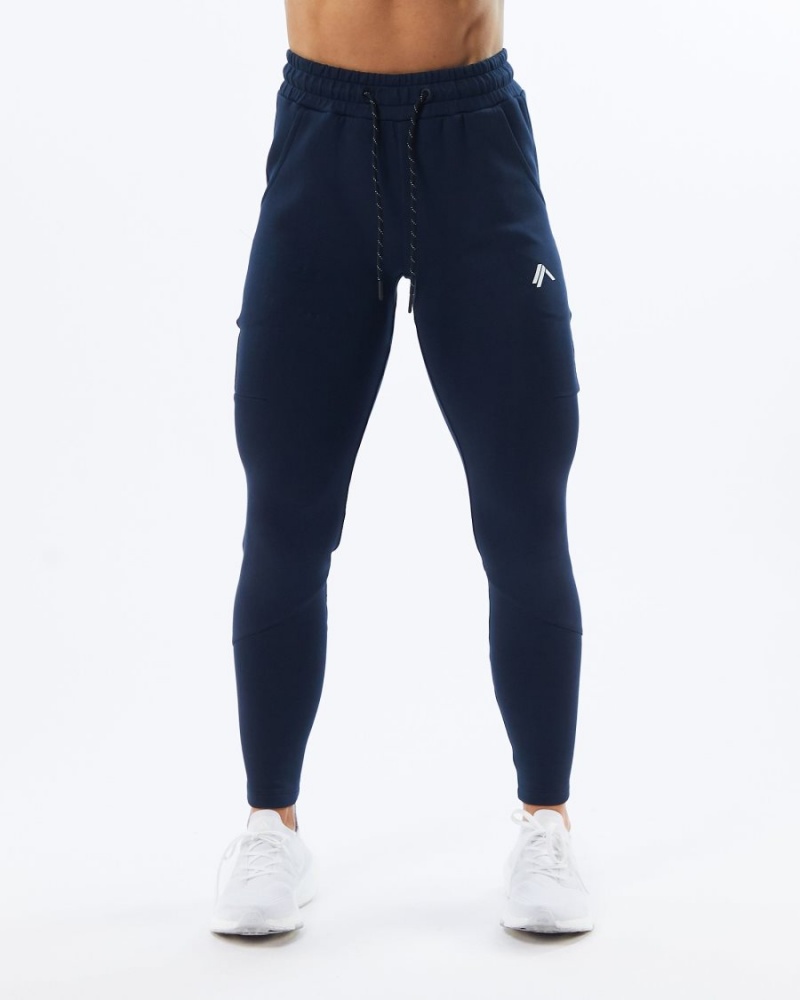 Women's Alphalete ELMTS Zip Jogger Jogger Navy | 0591-RAEYT