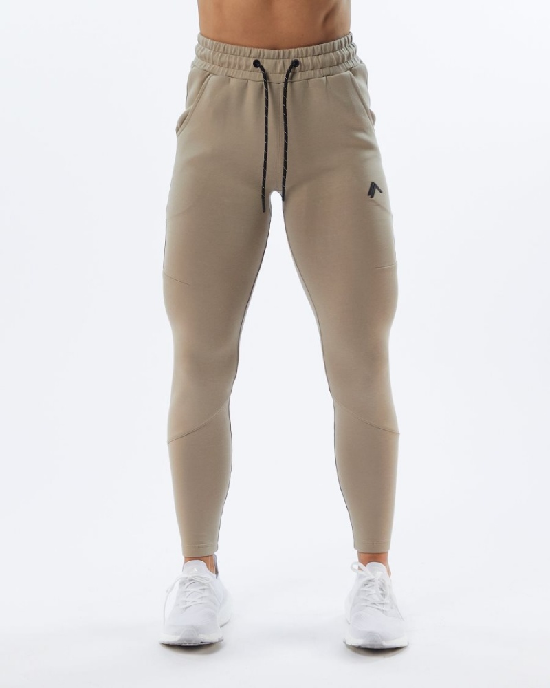 Women's Alphalete ELMTS Zip Jogger Jogger Tan | 1524-ANVOP