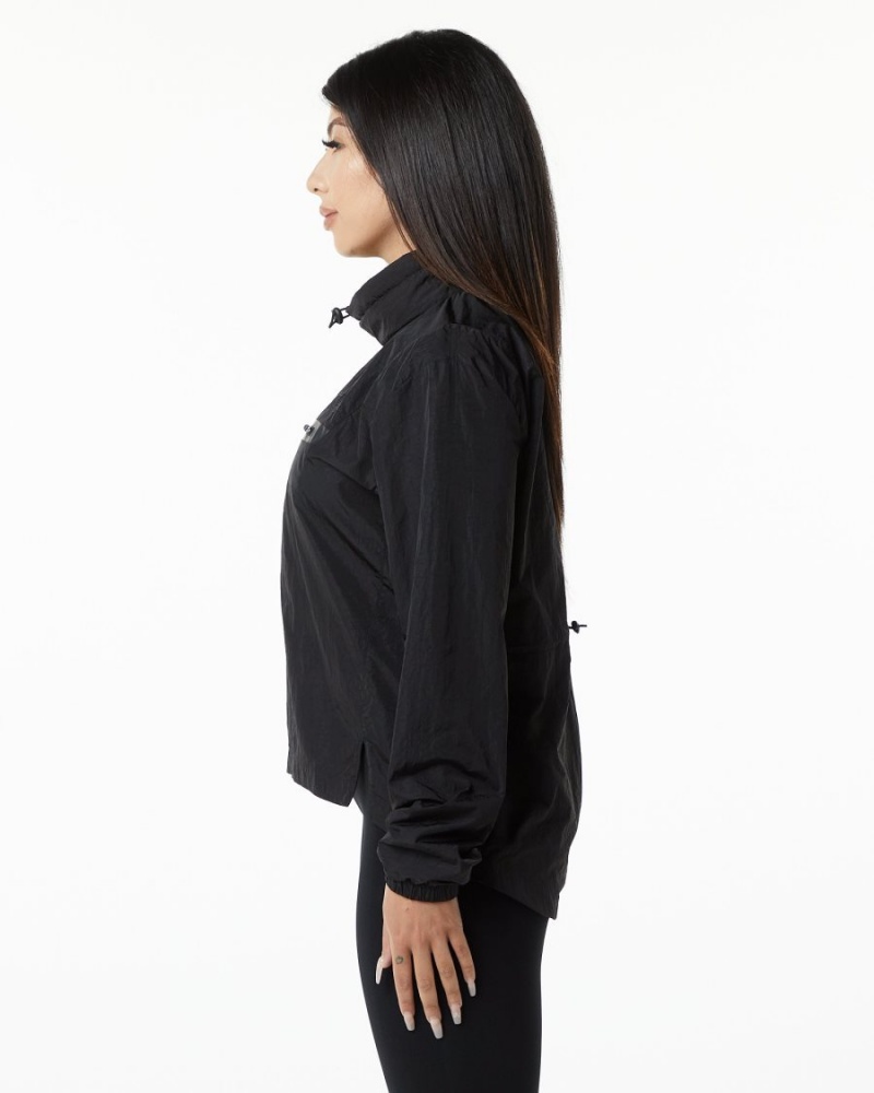 Women's Alphalete Endure Pullover Jackets Black | 5847-WVTPJ