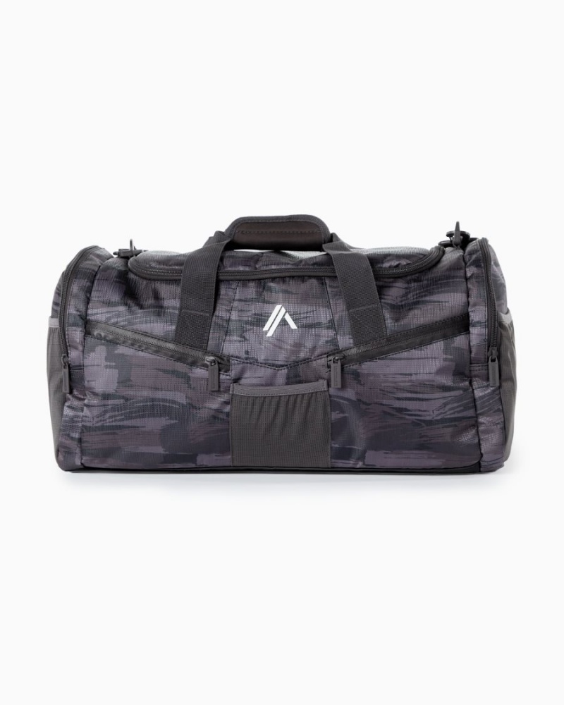 Women\'s Alphalete Essential Duffel Bag Accessories Burgundy Canvas Camo | 9720-EQYOD