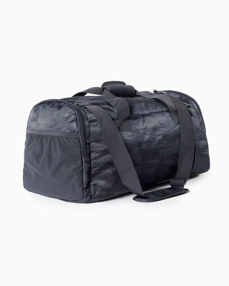 Women's Alphalete Essential Duffel Bag Accessories Black Canvas Camo | 1436-WRZDI