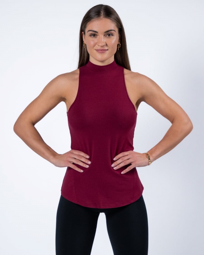 Women\'s Alphalete Evo Tank Tank Top Ruby Red | 4712-SUEBW