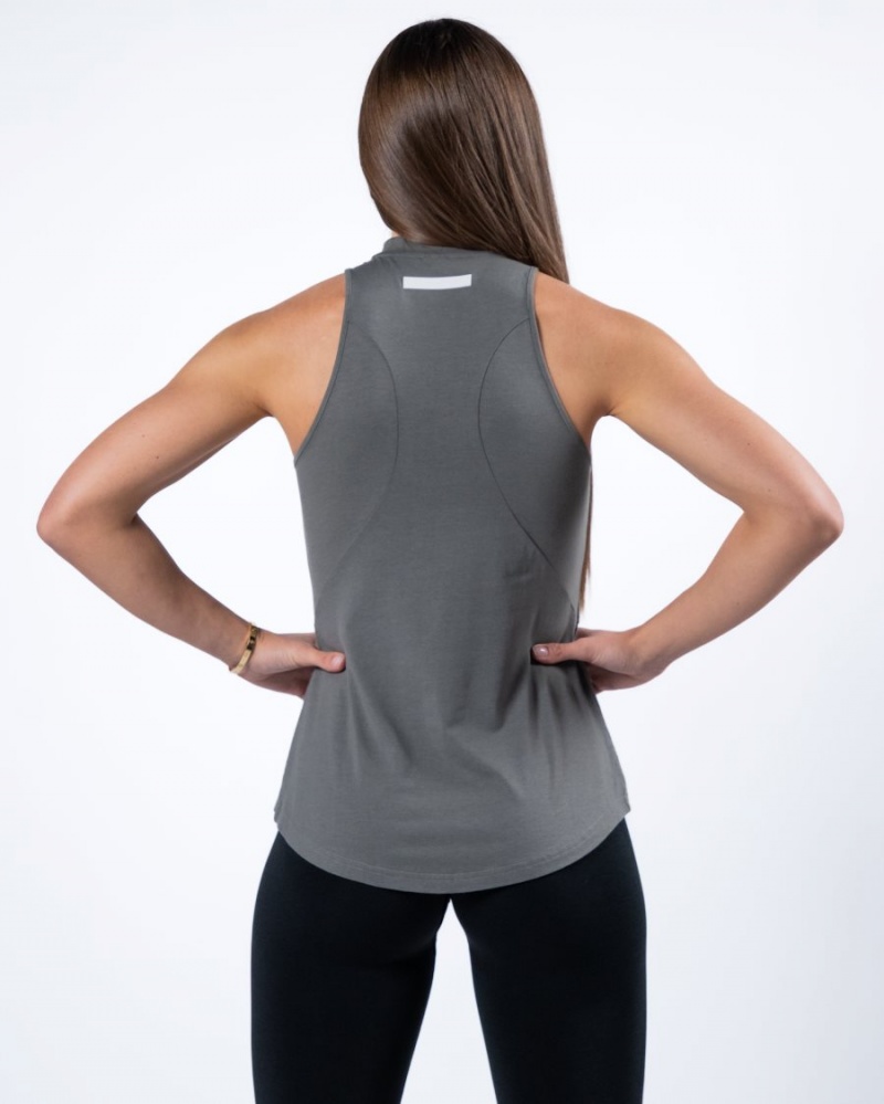 Women's Alphalete Evo Tank Tank Top Stone Grey | 3904-FKVSO