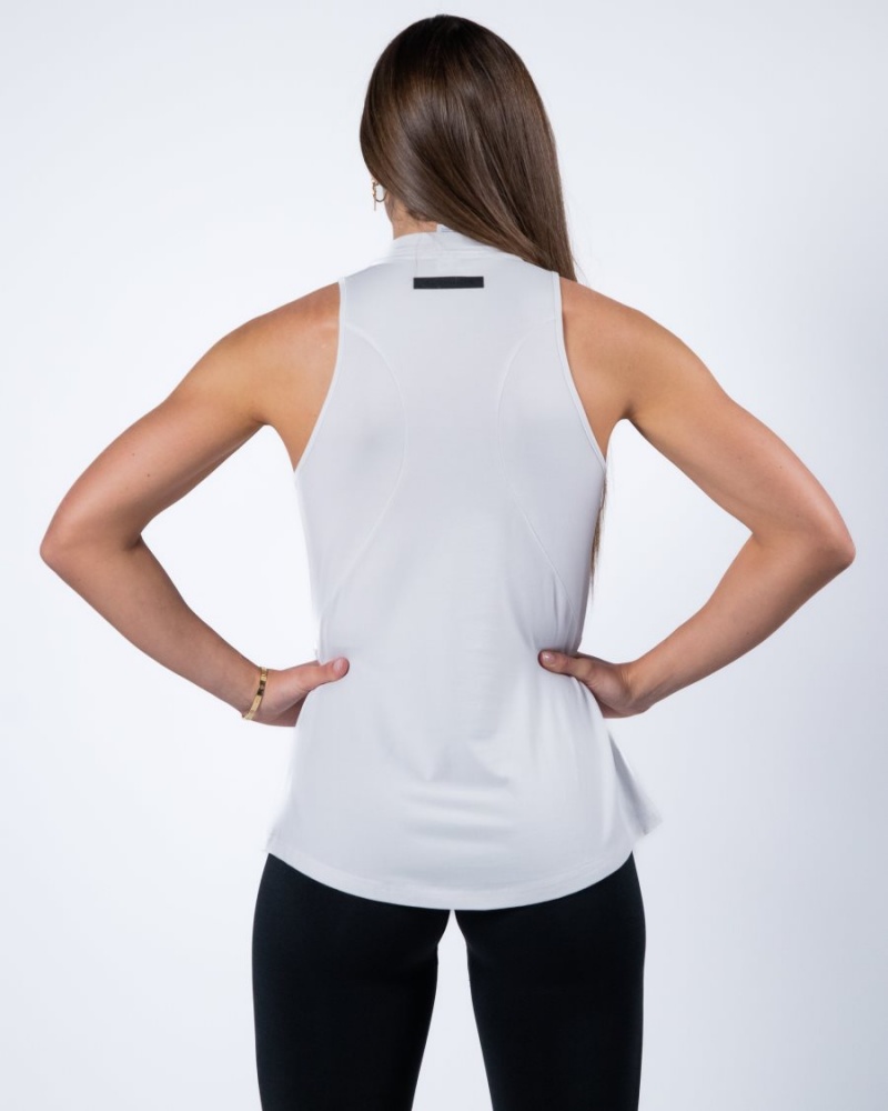 Women's Alphalete Evo Tank Tank Top White | 3207-HXJOR