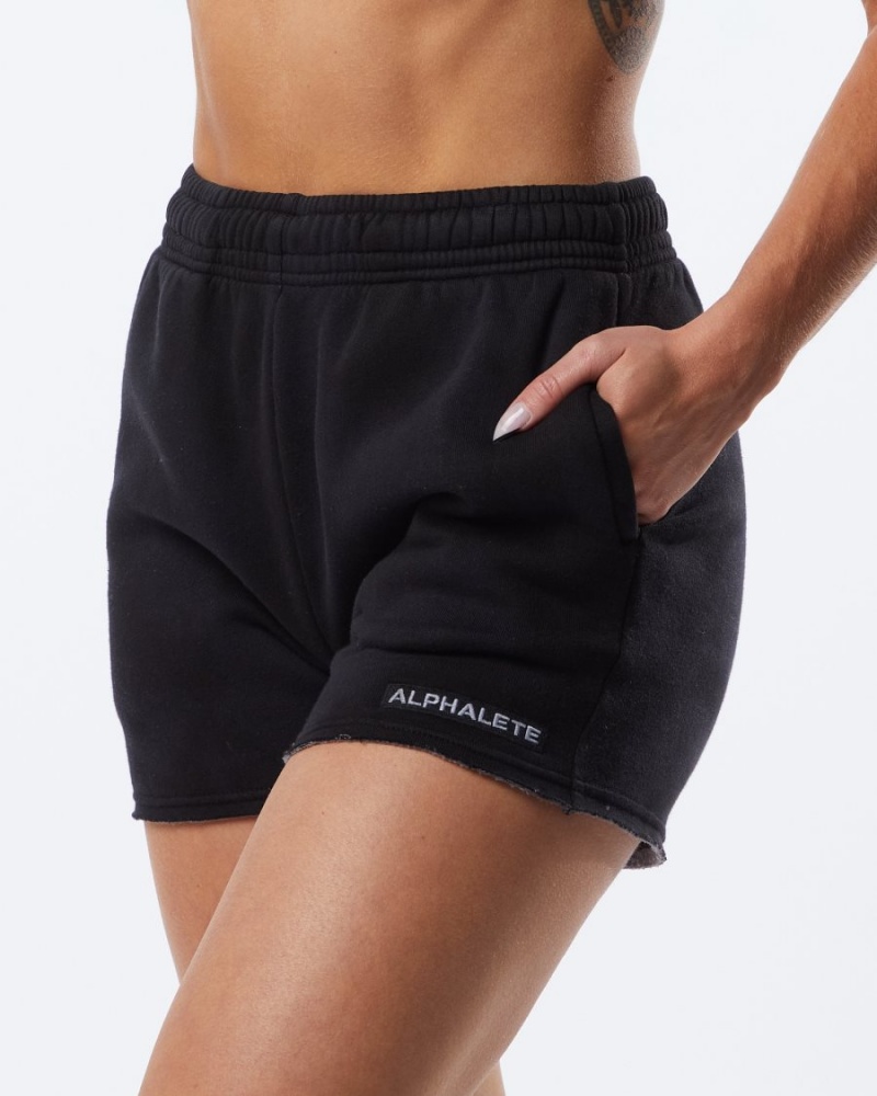 Women's Alphalete HCTS Short 3.5" Shorts Blackbird | 1830-MQHOY